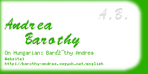 andrea barothy business card